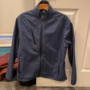 Ladies large blue port authority zip jacket weatherproof windbreaker